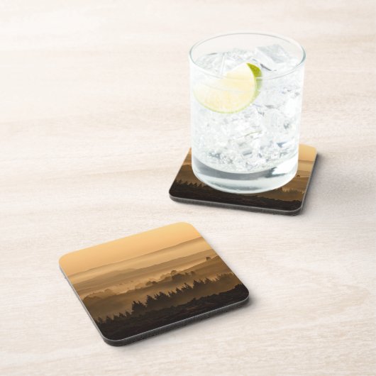 霧の丘の風景転が上の日の出 コースター (右側)