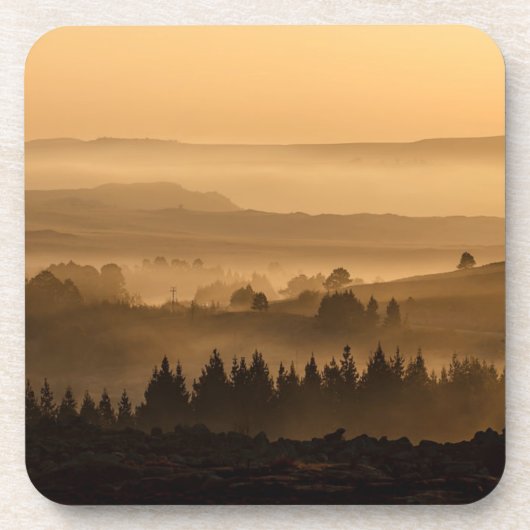 霧の丘の風景転が上の日の出 コースター (正面)