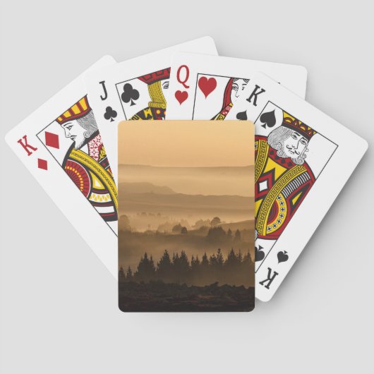 霧の丘の風景転が上の日の出 トランプ (裏面)