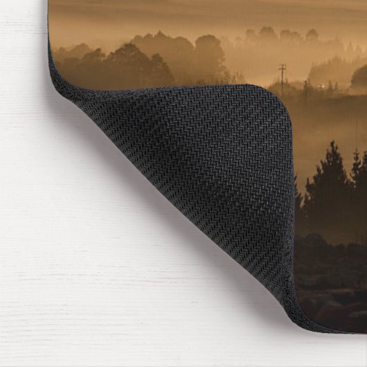 霧の丘の風景転が上の日の出 マウスパッド (コーナー)