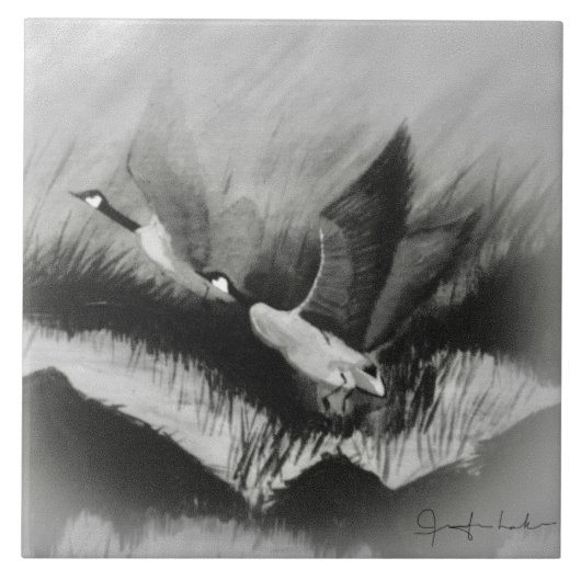 霧の中でガチョウ タイル (正面)