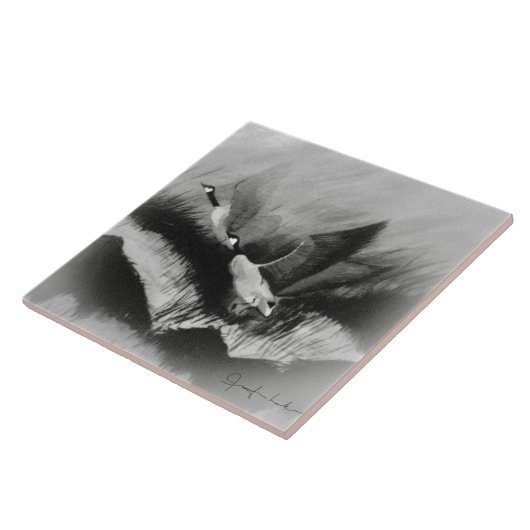 霧の中でガチョウ タイル (側面)