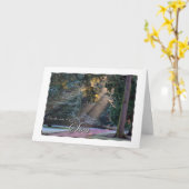 霧の中で太陽の光を失う悔やみや弔慰 カード (黄色い花)