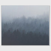 霧の中に森がある山 ラッピングペーパー (フラット)