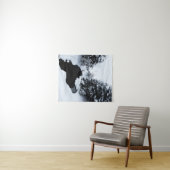 霧の中に消え去る雪池と木 タペストリー (インサイチュ(横))