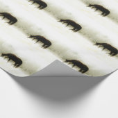 霧の中のチョコレートブラウン馬 ラッピングペーパー (角)