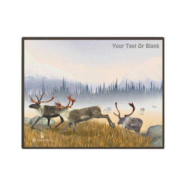 霧の中のハンター（カリボウ） メタルプリント (正面)