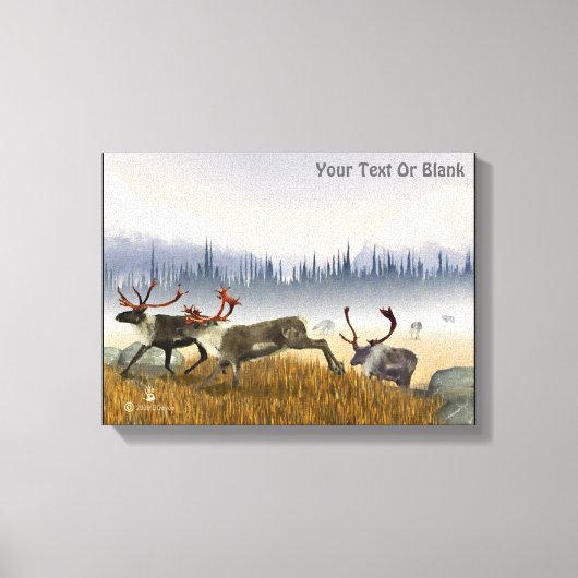 霧の中のハンター(Caribou)キャンバス印刷 キャンバスプリント (正面)