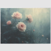 霧の中のピンクのバラのムーディコップページ 薄葉紙 (正面)