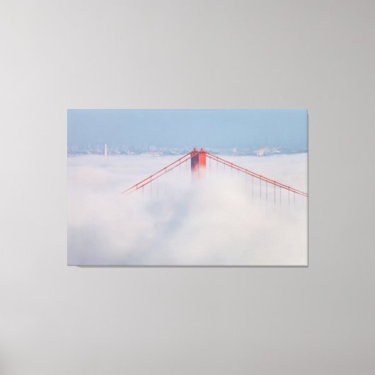霧の中のブリッジタワー キャンバスプリント (正面)