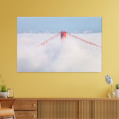 霧の中のブリッジタワー キャンバスプリント (インサイチュ (リビング))