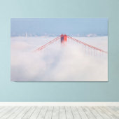 霧の中のブリッジタワー キャンバスプリント (インサイチュ (ウッドフロア))