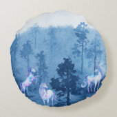 霧の中のユニコーン ラウンドクッション (裏面)