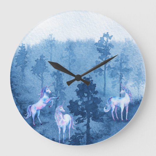 霧の中の一角獣 ラージ壁時計 (正面)