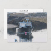 「霧の中の単独艇」はがきき ポストカード (正面/裏面)