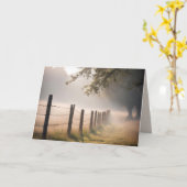 霧の中の古考えいフェンス カード (黄色い花)