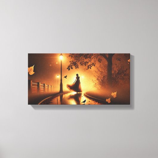 霧の中の夜中のワルツ キャンバスプリント (正面)