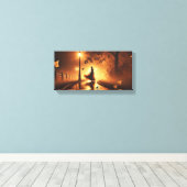 霧の中の夜中のワルツ キャンバスプリント (インサイチュ (ウッドフロア))