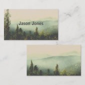 霧の中の山の自然風景の写真アート 名刺 (正面/裏面)