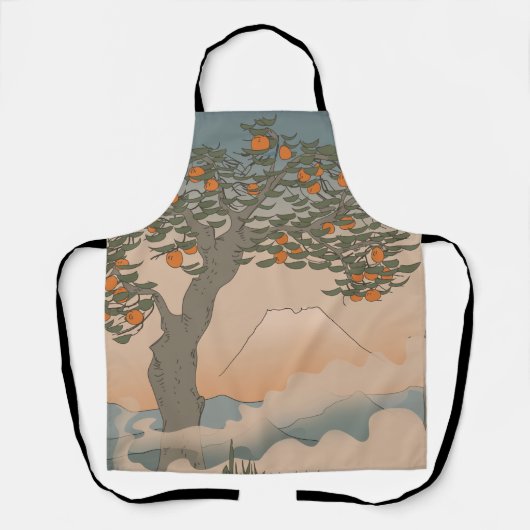 霧の中の日本のオレンジの木 エプロン (正面)