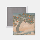 霧の中の日本のオレンジの木 マグネット (正面/裏面)
