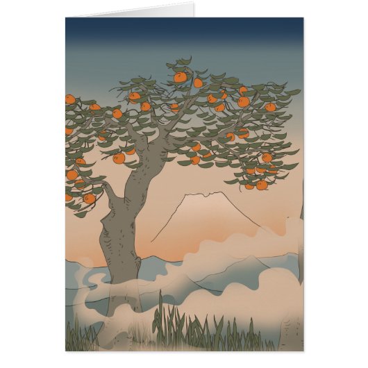 霧の中の日本オレンジ色の木 (正面)