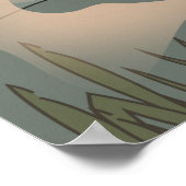 霧の中の日本オレンジ色の木 ポスター (角)