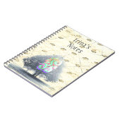 霧の中の木で背景を見る ノートブック (左側)