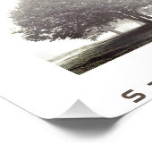 霧の中の木のポスターと文字 フォトプリント (角)