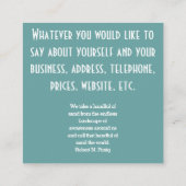 霧の中の木2文字エレガントの スクエア名刺 (裏面)