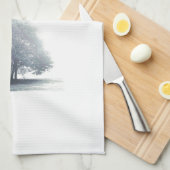 霧の中の木 キッチンタオル (四つ折り)