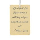 霧の中の木、名前と引用文 カーエアーフレッシュナー (裏面)