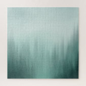 霧の中の水色の常緑絵画林 ジグソーパズル (縦)