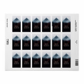 霧の中の神秘的な山頂 ラベル (フルシート)