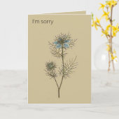 霧の中の編集可能な植物性の愛 カード (黄色い花)