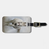 霧の中の美しい白馬 ラゲッジタグ (正面横)