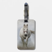 霧の中の美しい白馬 ラゲッジタグ (裏面縦)