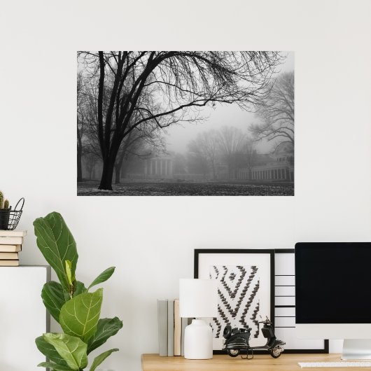 霧の中の芝生 ポスター (ホームオフィス)