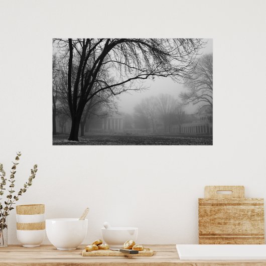 霧の中の芝生 ポスター (キッチン)