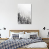 霧の中の雪包まれたのトウヒ林 キャンバスプリント (インサイチュ (寝室))