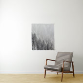 霧の中の雪包まれたのトウヒ林 タペストリー (インサイチュ)