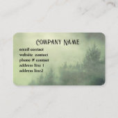 霧の中の霧の松の木の自然景観緑 名刺 (裏面)