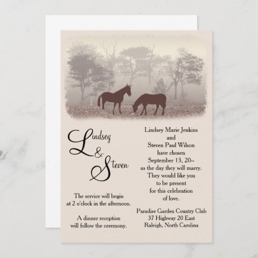 霧の中の馬 招待状 (正面/裏面)