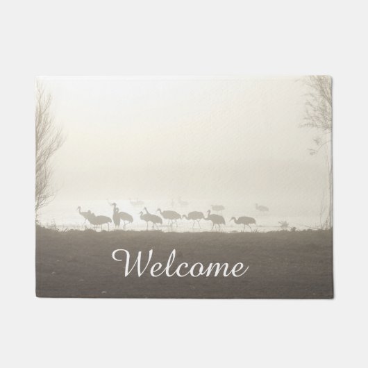 霧の中の鶴 ドアマット (正面)