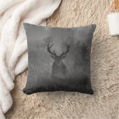 霧の中の鹿 クッション (ブランケット)