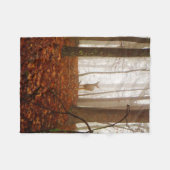 霧の中の鹿 フリースブランケット (正面(横))