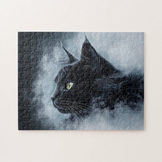 霧の中の黒猫 ジグソーパズル (横)