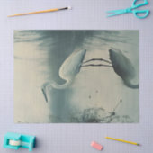 霧の切り離しの中の緑 薄葉紙 (クラフト)