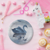 霧の反射 |ほこりっぽいブルースワンレイク結婚ズ ペーパープレート (パーティー)