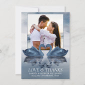 霧の反射 | Dusty Blue Swanの結婚写真 サンキューカード (正面)